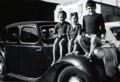 boys on car